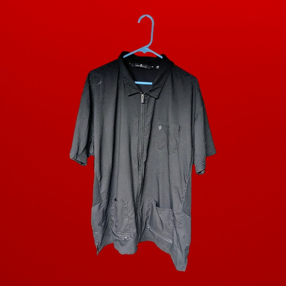 Men's Barber Strong Short Sleeve Zip-Up Shirt